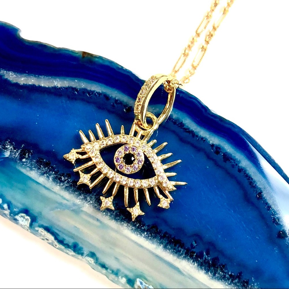 Evil Eye Necklace, Hamsa, Protection, Minimalist